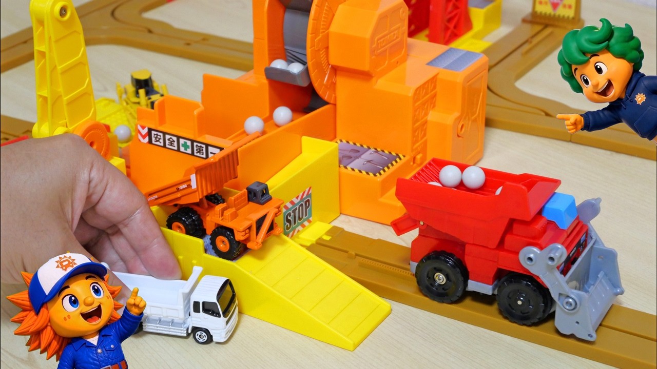 【？ボックス】チビダンプが工事現場で大忙し！はたらく車が大活躍🚜