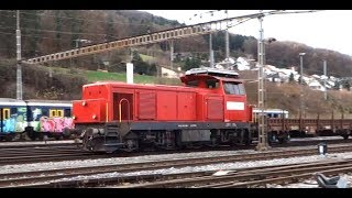 Bahnverkehr In Stein-Säckingen 19.12.14 Bm 44 Mit Güterzug