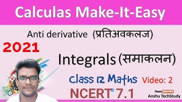Anti Derivatives / प्रतिअवकलज , Class 12 एनसीईआरटी गणित chapter 7.1, Integration/Samakalan Calculas
