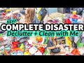 COMPLETE DISASTER DECLUTTER + CLEAN WITH ME | DECLUTTERING + CLEANING MOTIVATION | SUPER MESSY