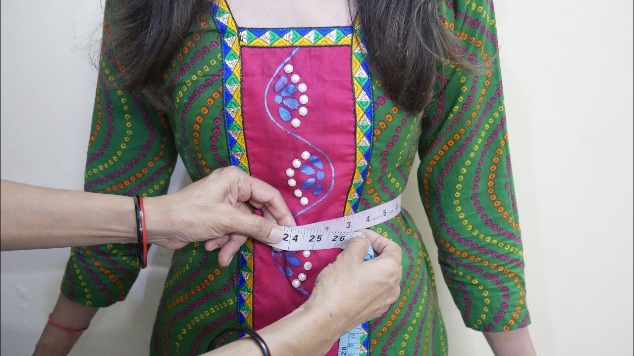 Long Kurti With Triangle Bottom - Cutting - YouTube