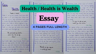 Essay on 'Health' in English with quotations | Health is Wealth essay for 10th and 12th