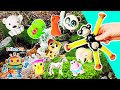 Animal Names for Kids to Learn at the Waterfall: Monkey Giraffe Panda Elephant Snake Hippo