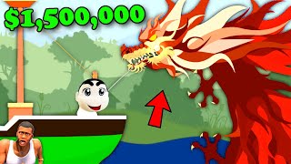 I Caught $1,500,000 DRAGON in CAT GOES FISHING with SHINCHAN and CHOP