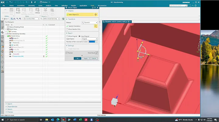 Siemens NX 2206    How To Drill Using Point and Datum Axis Drill With No Actual Hole