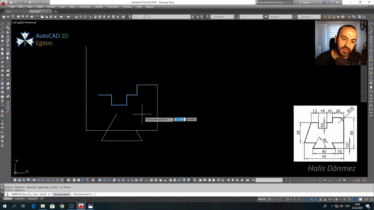 AutoCAD Eğitimi 2D Çizim #4 - Line, Angle Line / Halis Dönmez