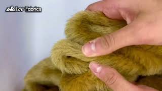Gold Brown Crazy Bear Faux Fur Fabric By The Yard | Long Pile Fur Fake Fur Fabric Fur | Icefabrics