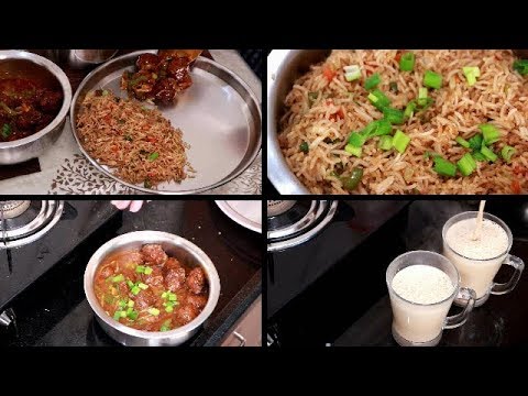 indian-chinese-dinner-|-veg-manchurian-|-fried-rice-recipes