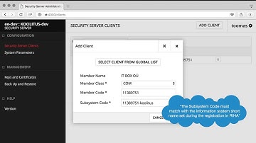 Adding a security server client