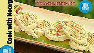 Sandwich Rollups or Pinwheels - Bread Sushi - Kid's Video Recipes -easy snacks  by  cook with NOORY