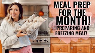 Meal Prep for the MONTH! How to prepare, cook, & freeze meat in bulk! | Jordan Page