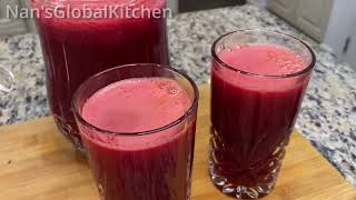 I Drink this for My Health! An Easy and Delicious Beet Juice with Carrots, Apples, & Pineapple!