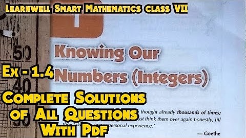Learnwell smart Maths Class 7 Unit 1 Ex 1.4 Solutions| Class 7  learnwell maths Ex 1.4 Solutions Pdf