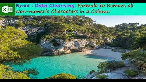 Excel : Data Cleansing:  Formula to Remove all Non-numeric Characters/Extract Numbers from a Column
