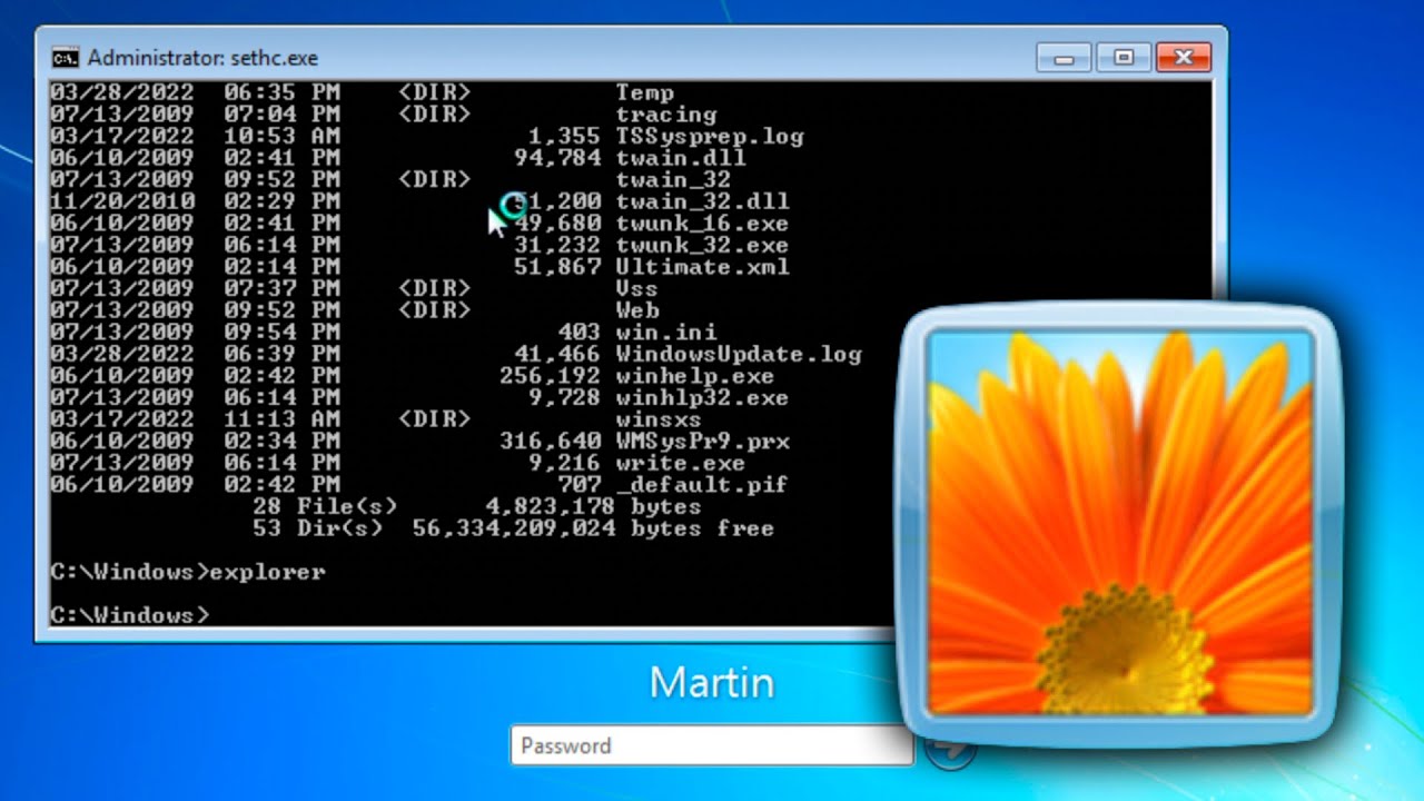 Running Apps in Windows 7 Login Screen!