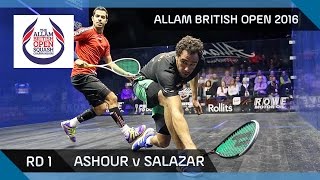 Squash: Ashour v Salazar - Allam British Open 2016 - Men's Rd 1 Highlights