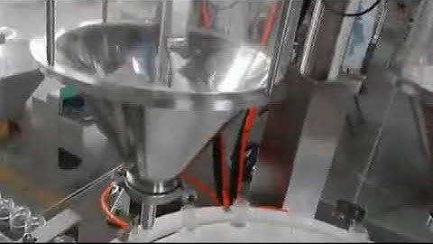 Automatic dual head speed rotary vial filling capping labeling machine for powder