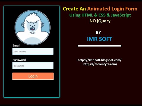 How to Create Animated Login Form Using HTML CSS JavaScript | Imr Soft