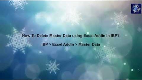 IBP : How to Delete Master Data using Excel Addin in IBP