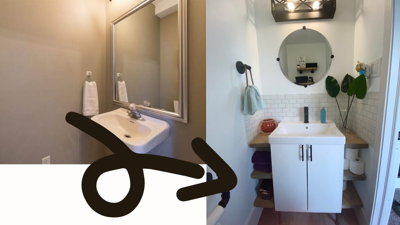 ⭐ GORGEOUS IKEA VANITY HACK AND POWDER ROOM MAKEOVER ~ HIGH END LOOK FOR LESS