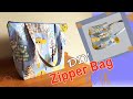 ZIPPER TOTE BAG SEWING TUTORIAL |SIMPLE TOTE BAG WITH LINING /EASY TOTE BAG WITH ZIPPER/DIY TOTE BAG