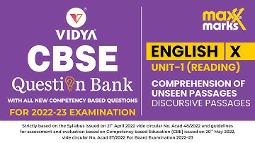 CBSE Question Bank Video Solution I English 10 | Unit-1 Reading | Discursive Passages