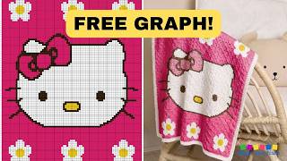 FREE C2C PATTERN + GRAPH - Hello Kity - Crochet Blanket Design by MagicYarnPixels