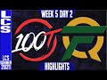 100 vs FLY Highlights | LCS Summer 2021 W5D2 | 100 Thieves vs FlyQuest