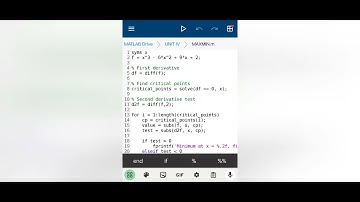 Maxima and Minima in MATLAB