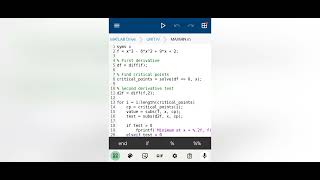 Maxima and Minima in MATLAB