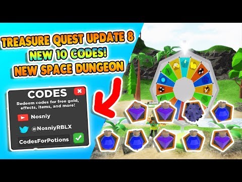 Update 8 New Secret Codes Treasure Quest Codes Roblox Youtube - dungeon quest roblox codes 2019