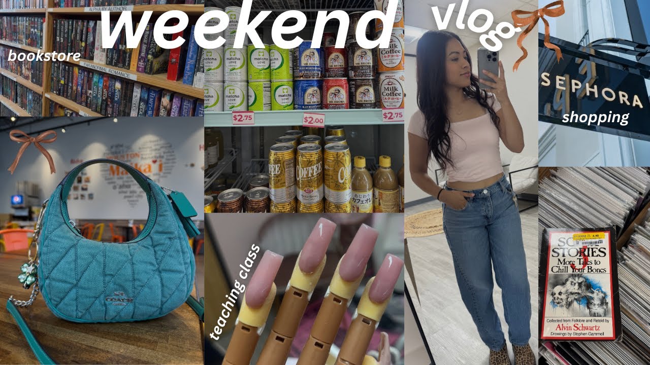 Wknd Vlog💅🏼: nail class, shopping, trying fall drinks 🍂✧.*
