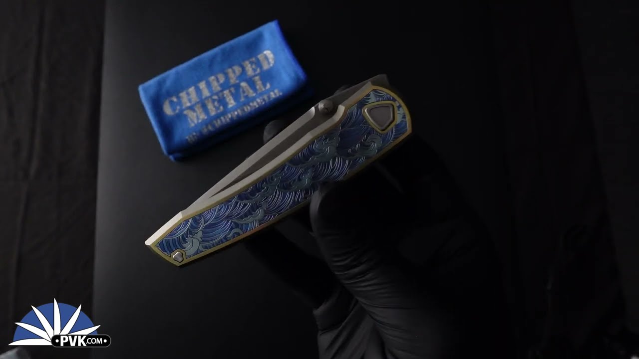 Sharknivco Waka, Zirblast RWL34, Custom Hand Engraved And Anodized