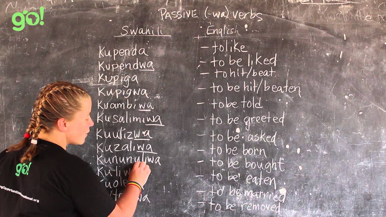 Video #19 - GO! presents: BEST Swahili Tutorials - -wa VERBS (Live from Tanzania)