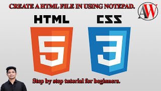 HTML & CSS Step by Step Bangla Tutorial #2 Create a HTML file in using Notepad . #ActiveWorldAcadem