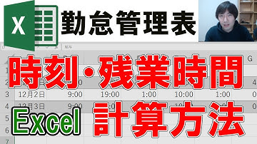 【エクセル】勤怠管理表の作り方|時刻計算と残業時間の算出方法