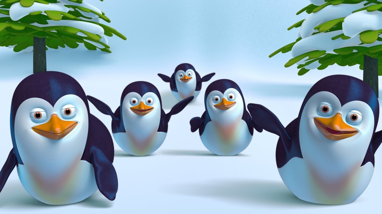 Five Little Penguins Song  More Funny Cute 3D Baby Penguin Songs by FunForKidsTV