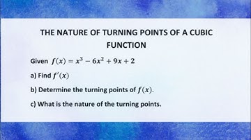 How to find the nature of turning points of a curve #grade12maths #doublederivativetest