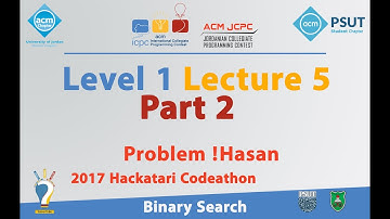Problem !Hasan  - Hackatari Codeathon 2017 | Level 1 Lecture 5 Part 2 - JCPC Summer Training 2018