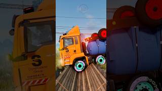 Man Truck Tow Trailers vs Gutter | BeamNG.drive