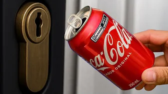 Open any lock without a key using just an aluminum can! Amazing