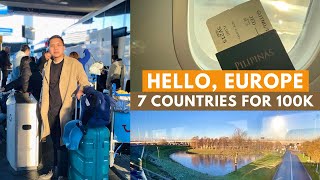 MANILA TO EUROPE TRAVEL VLOG | 7 COUNTRIES FOR 100K?