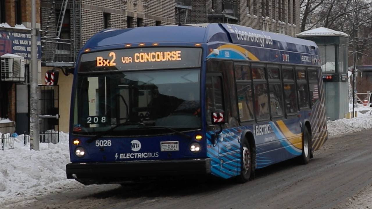me ny NYCT Bus: 2024 Novabus LFSe+ #5028 on the Bx2 at Grand Concourse