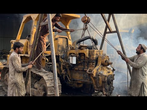 Komatsu Dozer Engine Locked Up by Over heating– Full Rebuild and First Start