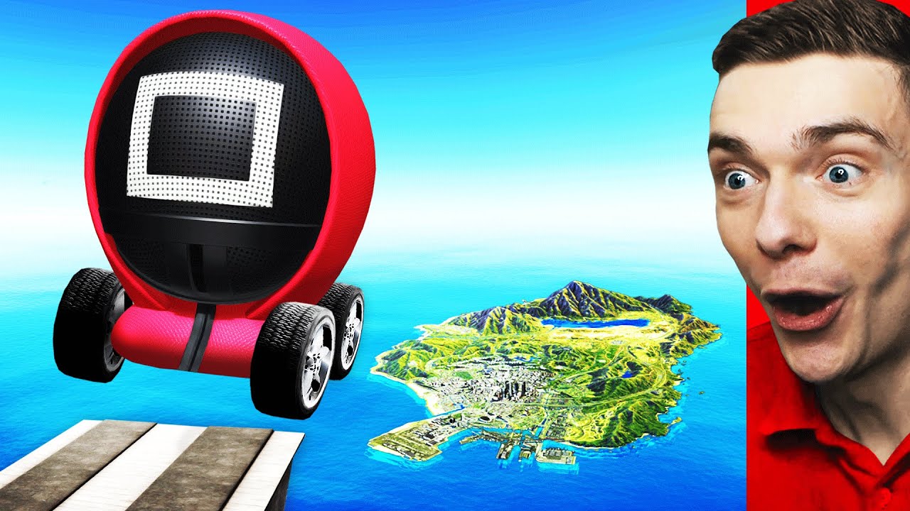 Jumping SQUID GAME CARS Across GTA 5
