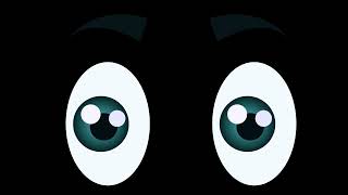 cartoon character eyes black screen effect