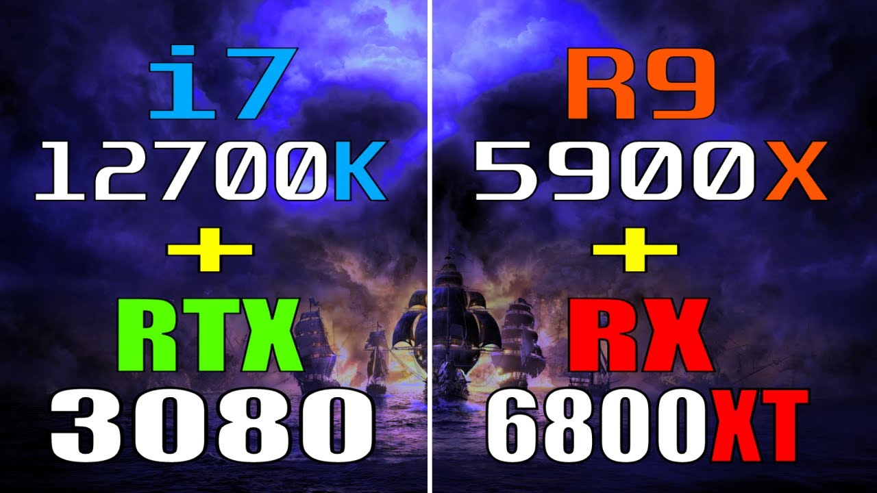 RTX 3080 + INTEL i7 12700K vs RX 6800XT + RYZEN 9 5900X || PC