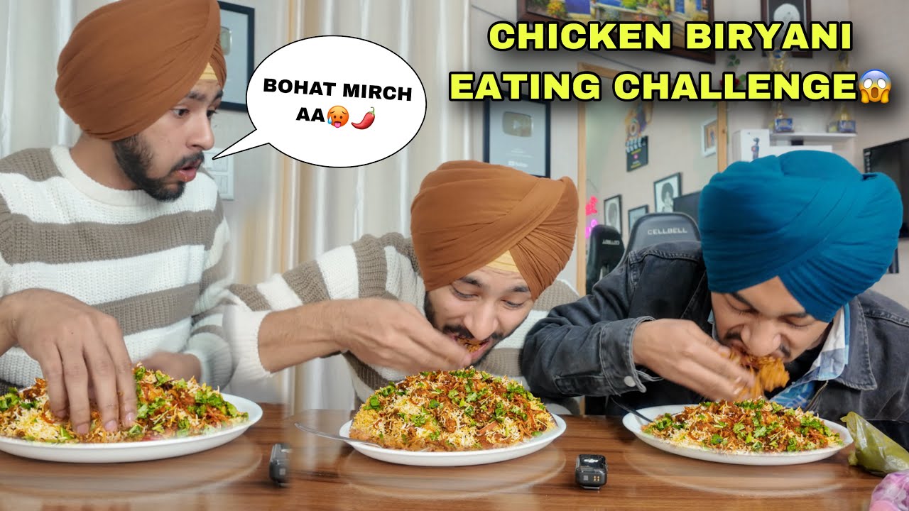 1KG CHICKEN BIRYANI EATING CHALLENGE WITH ​⁠@Aman Jagraon - SPICY BIRYANI BHUT MIRCHA C🥵