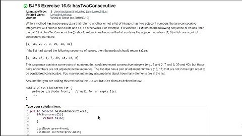 Java Practice-It || 16.6 hasTwoConsecutive (pt.2) || implementing, ListNodes, LinkedLists, recursion