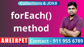 ForEach Method In Java | JDK 8 Features | Ameerpet Technologies | By Srinivas